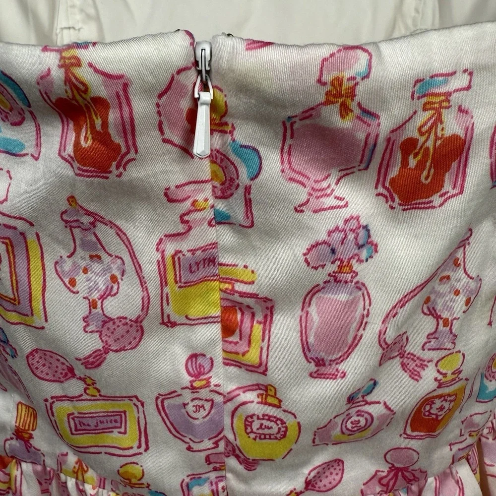 Lilly Pulitzer Strapless Lottie Dress Pink Perfume Bottle Novelty Print 8 New - Picture 5 of 11